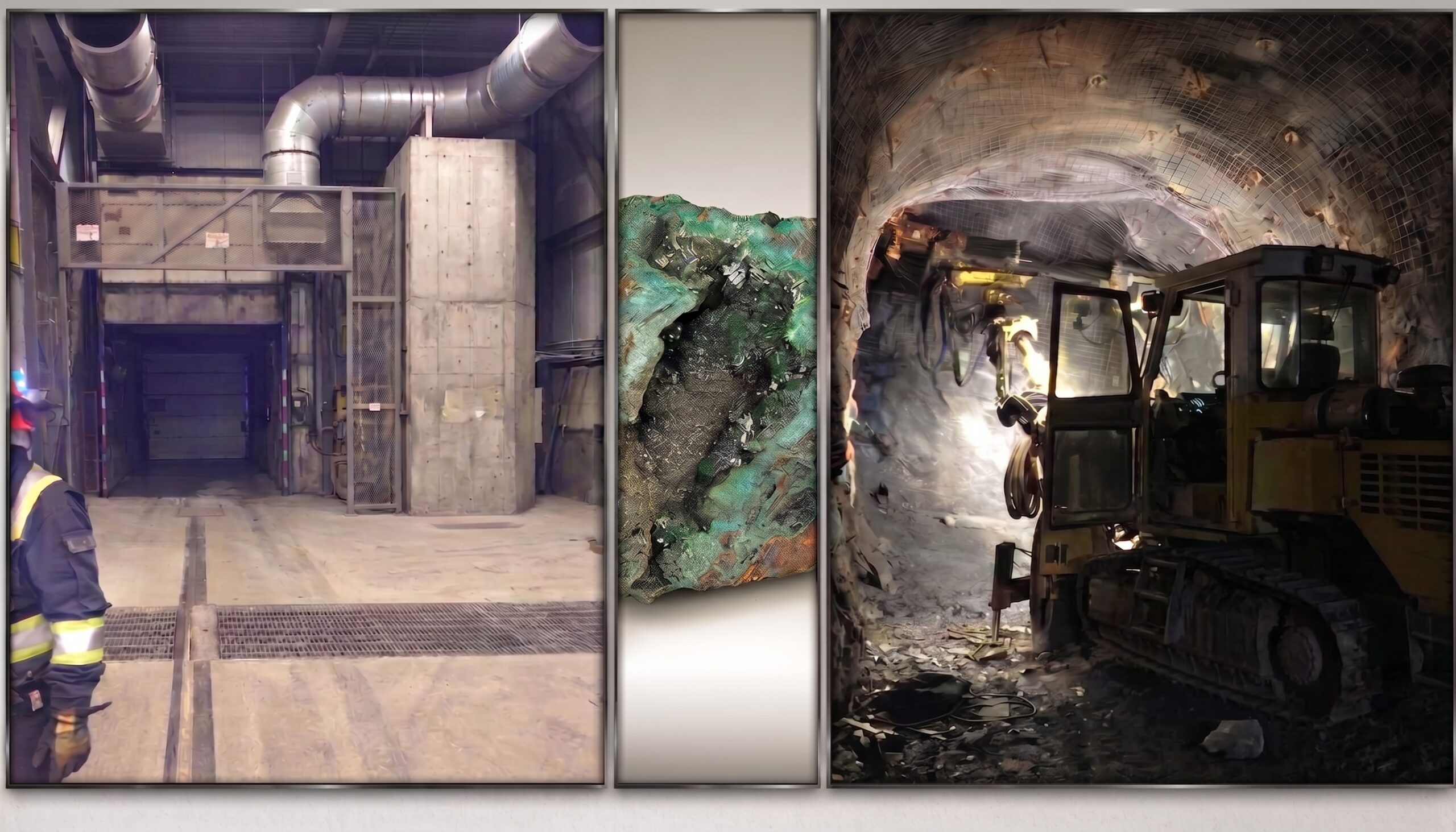 Industrial mining operations collage